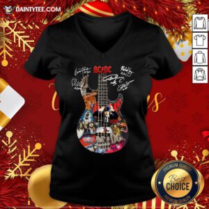 - Design By Daintytee.comOriginal AC DC Guitar All Signature V Neck