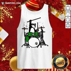 Original Cat Playing Drums Tank Top- Design By Daintytee.com