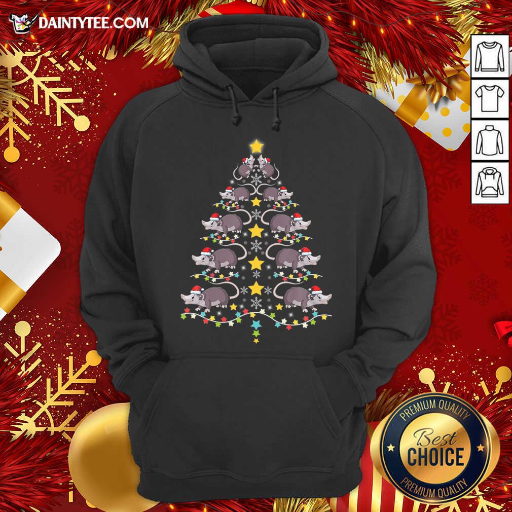 Christmas Opossums Tree Christmas Tree Lights Hoodie- Design By Daintytee.com