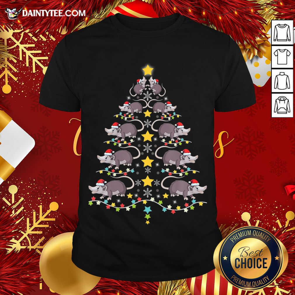 Christmas Opossums Tree Christmas Tree Lights Shirt- Design By Daintytee.com