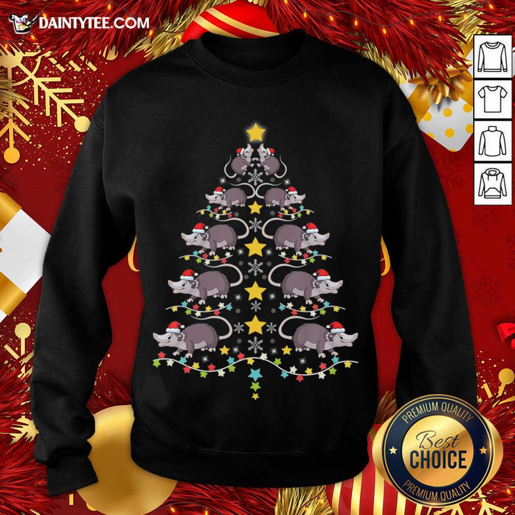 Christmas Opossums Tree Christmas Tree Lights Sweatshirt- Design By Daintytee.com