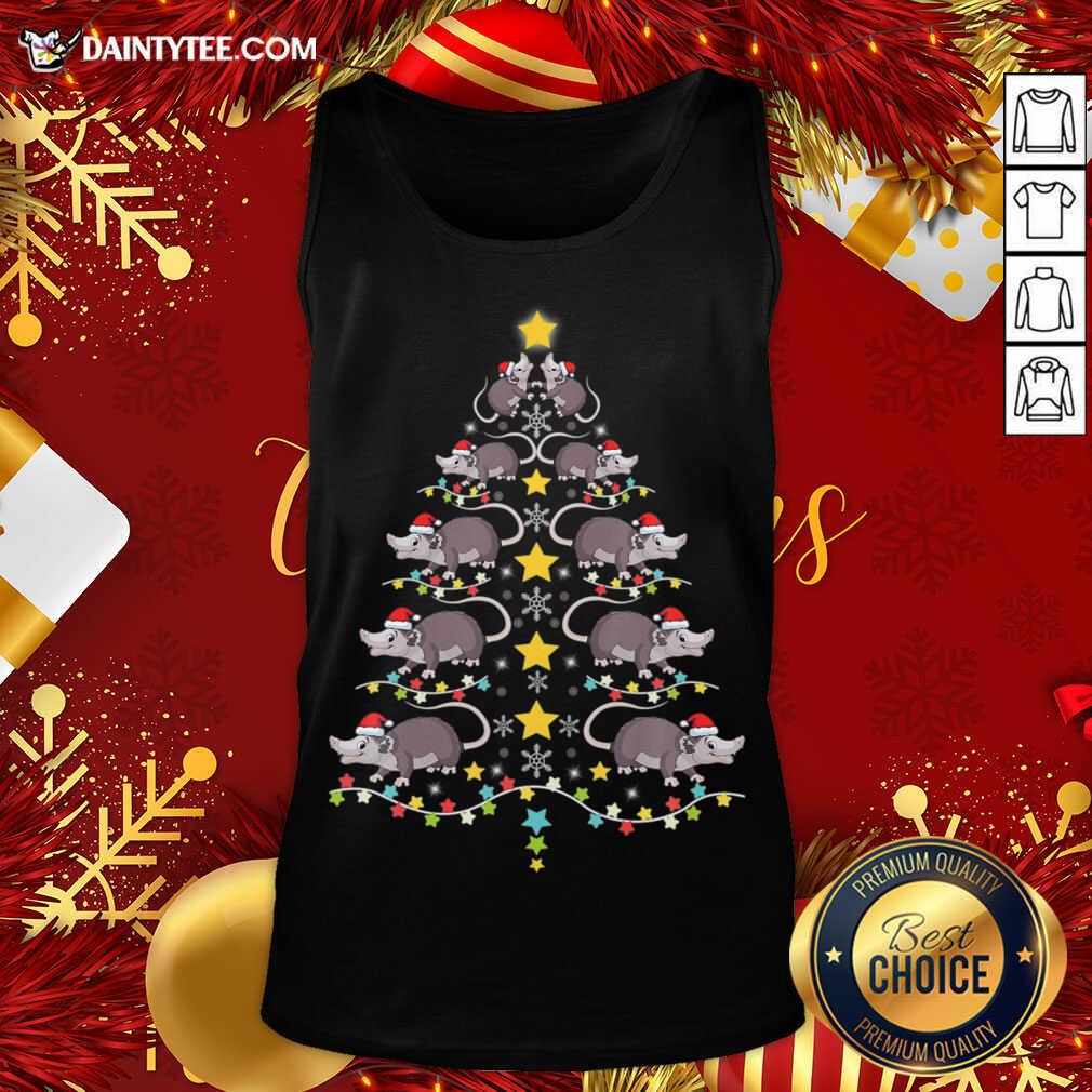 Christmas Opossums Tree Christmas Tree Lights Tank Top- Design By Daintytee.com