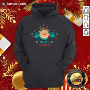 Original Merry Christmas Reindeer Festive Xmas Hoodie- Design By Daintytee.com