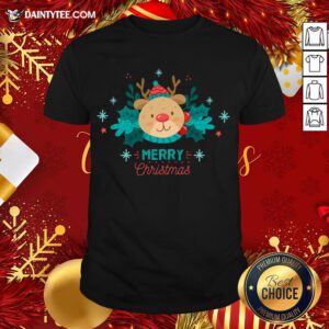 Original Merry Christmas Reindeer Festive Xmas T-Shirt- Design By Daintytee.com