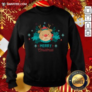 Original Merry Christmas Reindeer Festive Xmas Sweatshirt- Design By Daintytee.com