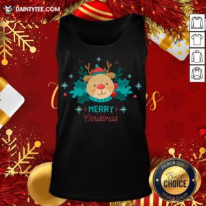 Original Merry Christmas Reindeer Festive Xmas Tank Top- Design By Daintytee.com