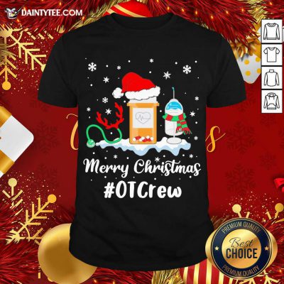 Nurse Santa Vaccine Merry Christmas #OT Crew Shirt- Design By Daintytee.com