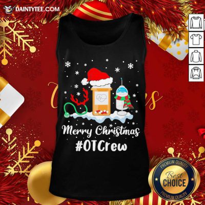 Nurse Santa Vaccine Merry Christmas #OT Crew Tank Top- Design By Daintytee.com