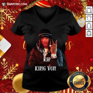 Rip King Von V Neck- Design By Daintytee.com