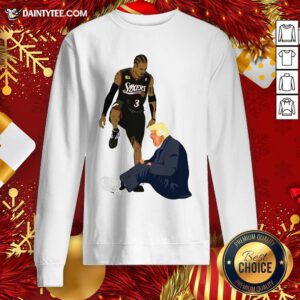 Perfect Allen Iverson Steps Over Donald Trump Funny Sweatshirt- Design By Daintytee.com