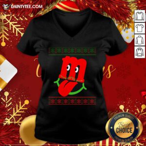 Letter M Lower Case Alphabet Matching Christmas V Neck- Design By Daintytee.com
