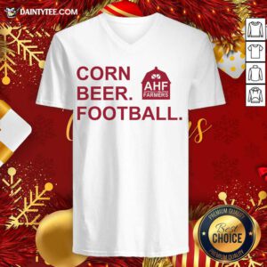 Corn Beer Football V Neck- Design By Daintytee.com