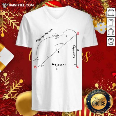 Hippopotenuse Adjacent Opposite V Neck- Design By Daintytee.com
