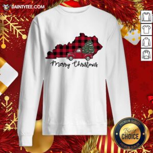 Premium Kentucky Merry Christmas Tree Sweatshirt- Design By Daintytee.com