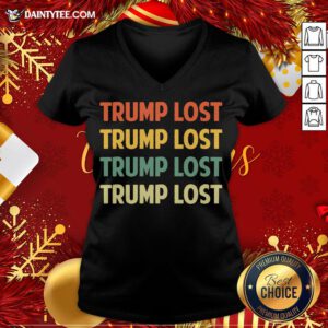 Premium Retro Trump Lost Vintage 2020 V Neck- Design By Daintytee.com