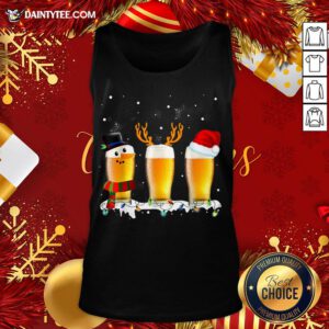 Premium Santa Reindeer Beer Funny Alcohol Drinking Beer Christmas Tank Top- Design By Daintytee.com