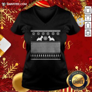 Westie Green Christmas V Neck- Design By Daintytee.com