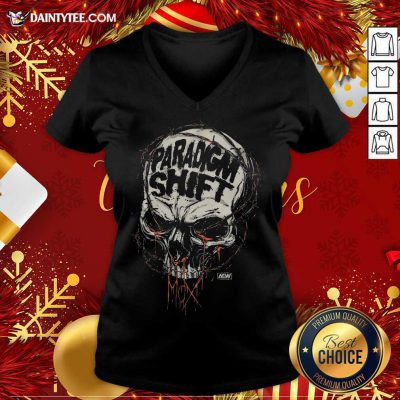 Jon Moxley Skull Paradigm Shift V Neck- Design By Daintytee.com