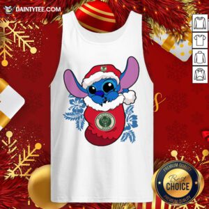 Pretty Milwaukee Bucks Christmas Stitch In The Sock Funny Disney NBA Tank Top- Design By Daintytee.com