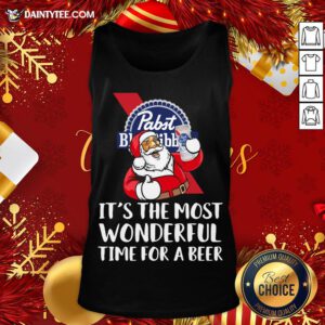 Pretty Pabst Blue Ribbon It’s The Most Wonderful Time For A Beer Sweat Tank Top- Design By Daintytee.com