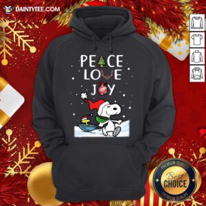 Pretty Peanuts Snoopy Peace Love Joy Christmas Hoodie- Design By Daintytee.com