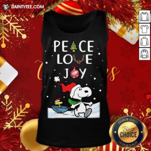 Pretty Peanuts Snoopy Peace Love Joy Christmas Tank Top- Design By Daintytee.com