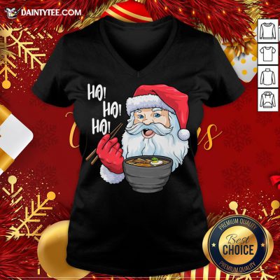 Pretty Santa Ramen Noodles Shirt Christmas Japanese Noodles V-neck - Design By Daintytee.com