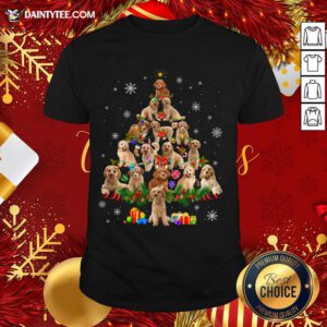 Top Bichon Frise Christmas Tree Lights Funny Dog Xmas Gift T-Shirt- Design By Daintytee.com