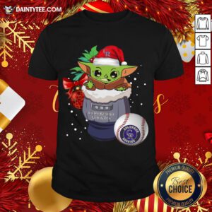 Top Colorado Rockies Christmas Baby Yoda Star Wars Funny Happy MLB T-Shirt- Design By Daintytee.com