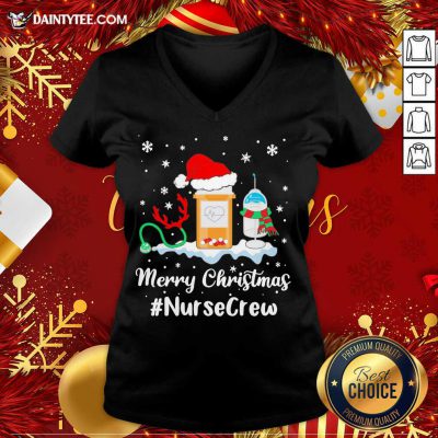Nurse Santa Vaccine Merry Christmas #Nurse Crew V Neck- Design By Daintytee.com