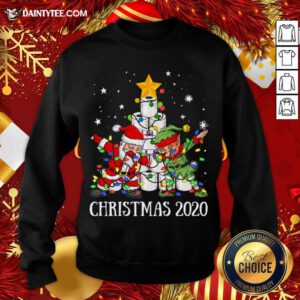 Quarantine Christmas 2020 Dabbing Santa Mask Elf Mask Sweatshirt- Design By Daintytee.com