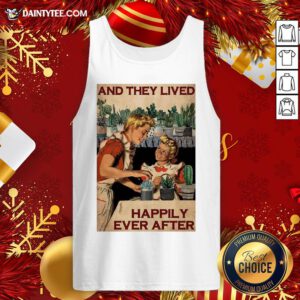 Top Succulent Mom And Daughter And They Lived Happily Ever After Poster Tank Top- Design By Daintytee.com