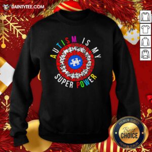 Autism Is My Super Power Captian Shield Sweatshirt- Design By Daintytee.com
