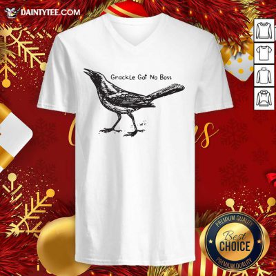 Bird Grackle Got No Boss V-neck- Design By Daintytee.com