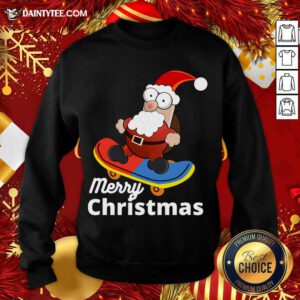 Christmas Skateboarding Santa Sweatshirt- Design By Daintytee.com