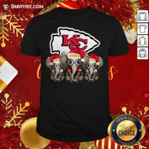 Cute Kansas City Chiefs Elephant Christmas Shirt- Design By Daintytee.com