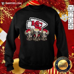 Cute Kansas City Chiefs Elephant Christmas Sweatshirt- Design By Daintytee.com