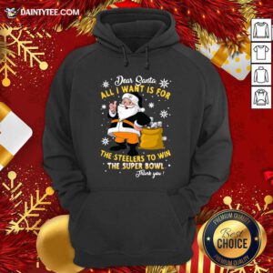 Dear Santa All I Want Is For The Steelers To Win The Super Bowl Thank You Christmas Hoodie- Design By Daintytee.com