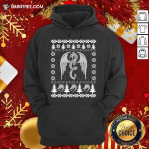 Dragon Ugly Christmas Fantasy Mystical Holiday Xmas Hoodie- Design By Daintytee.com
