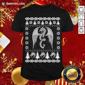 Dragon Ugly Christmas Fantasy Mystical Holiday Xmas T-Shirt- Design By Daintytee.com
