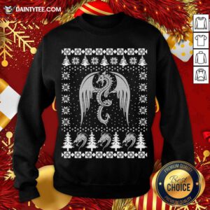 Dragon Ugly Christmas Fantasy Mystical Holiday Xmas Sweatshirt- Design By Daintytee.com