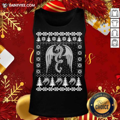 Dragon Ugly Christmas Fantasy Mystical Holiday Xmas Tank Top- Design By Daintytee.com
