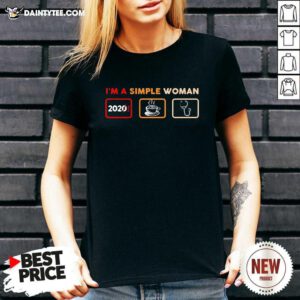 Im A Simple Woman 2021 Coffee And Nurse V-neck- Design By Daintytee.com