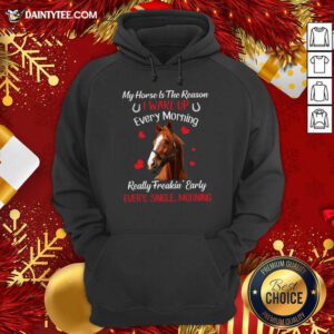 My Horse Is The Reason I Wake Up Every Morning Every Single Morning Hoodie- Design By Daintytee.com