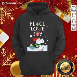 Snoopy Peace Love Joy Christmas Hoodie- Design By Daintytee.com