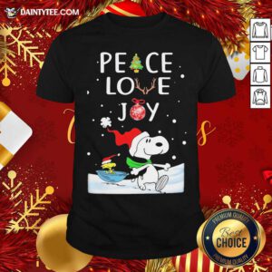 Snoopy Peace Love Joy Christmas Shirt- Design By Daintytee.com