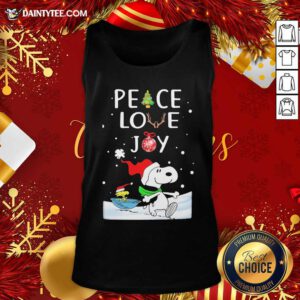 Snoopy Peace Love Joy Christmas Tank Top- Design By Daintytee.com
