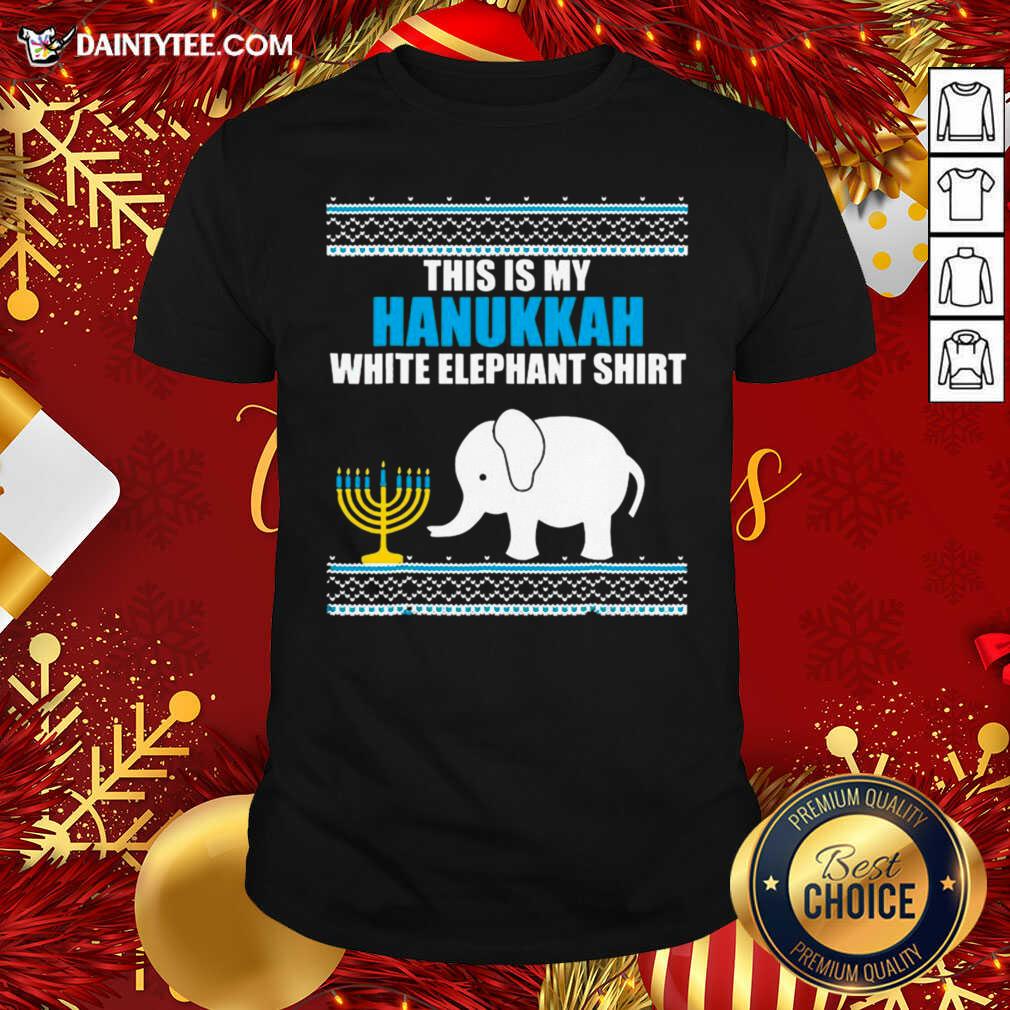 This Is My Hanukkah White Elephant Ugly Hanukkah Shirt- Design By Daintytee.com