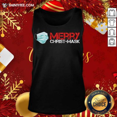 Xmas Merry Christ Mask 2020 Quarantine Christmas Tank Top- Design By Daintytee.com