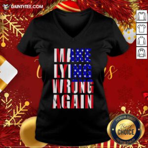 American Flag Make Lying Wrong Again V-neck- Design By Daintytee.com